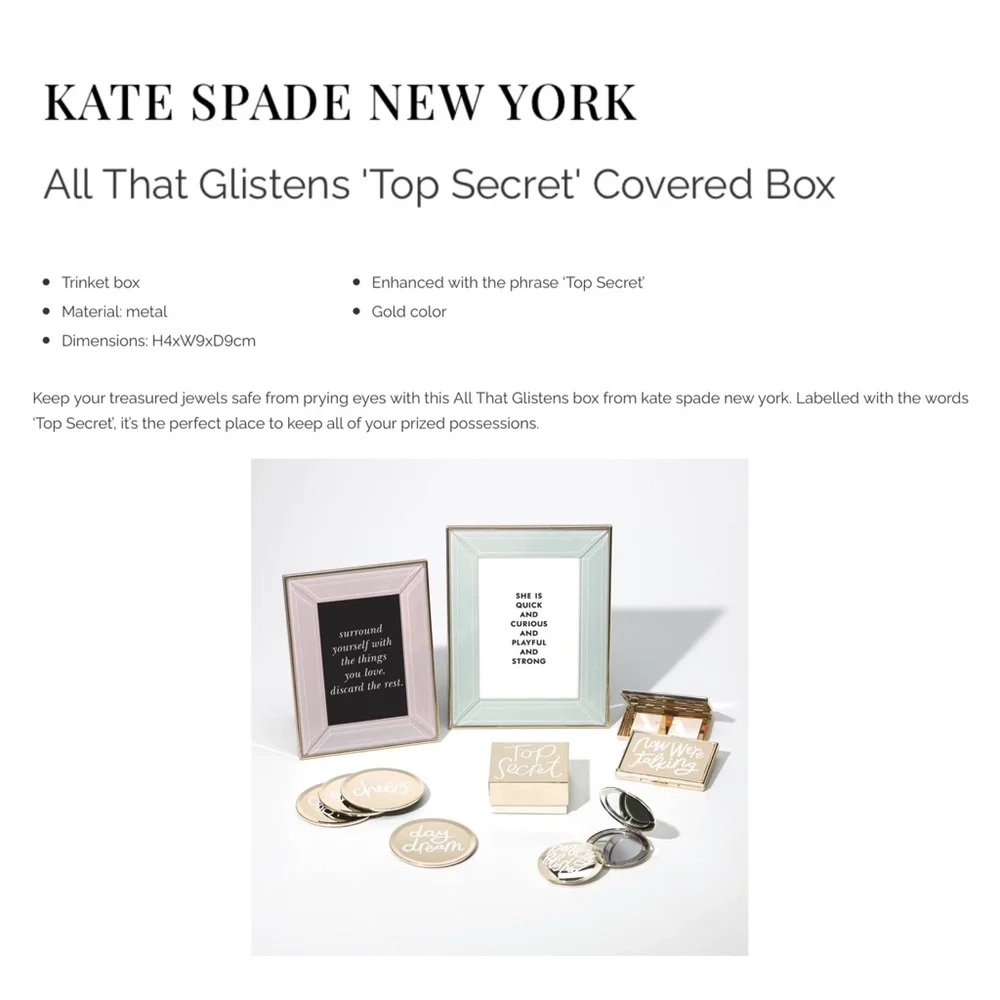 Kate Spade All that Glistens “Top Secret” Box
